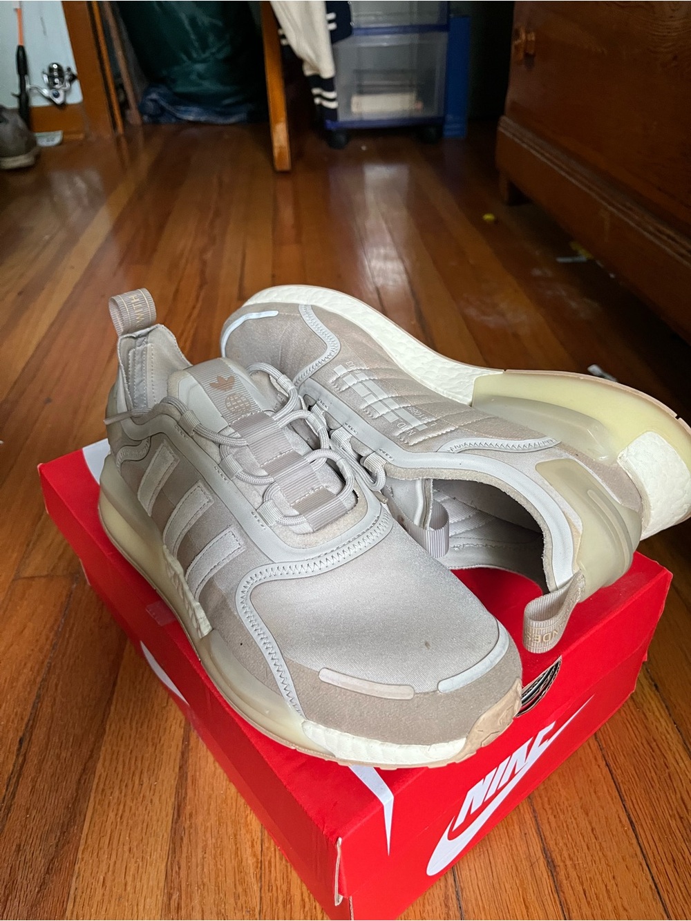 adidas Neutral Beige/Tan Athletic Sneakers